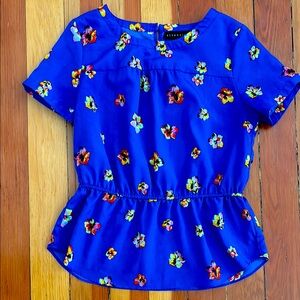 Colorful Blue Floral Top
